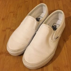 Vans white classics slip-ons